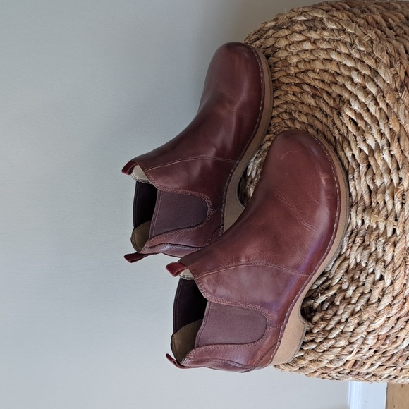 Dansko Womens Becka Brown Leather Clog Ankle Boots